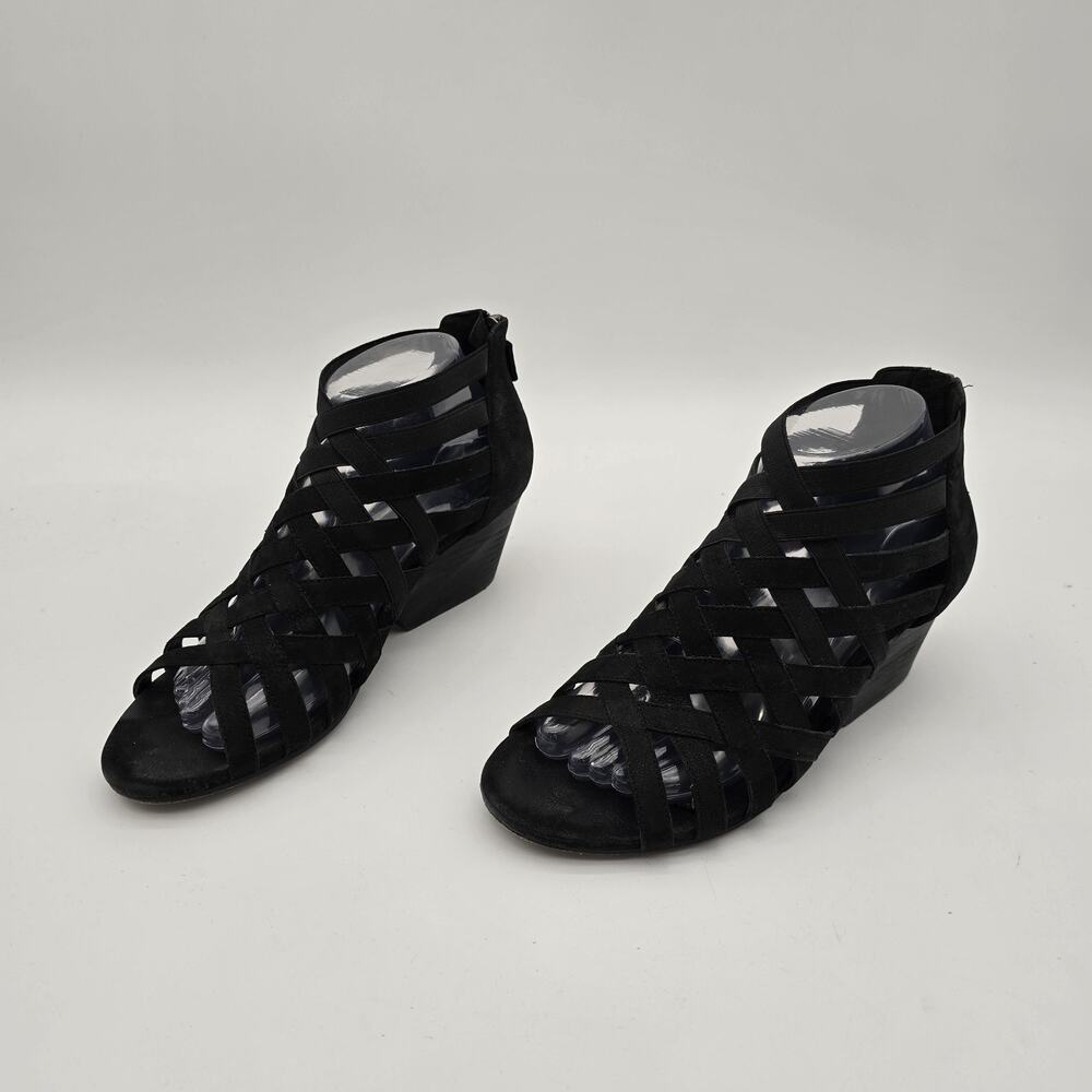 Eileen Fisher Shoes Womens 8.5 M Black Open Toe Cage Cut Out Heels Sandal Oodle